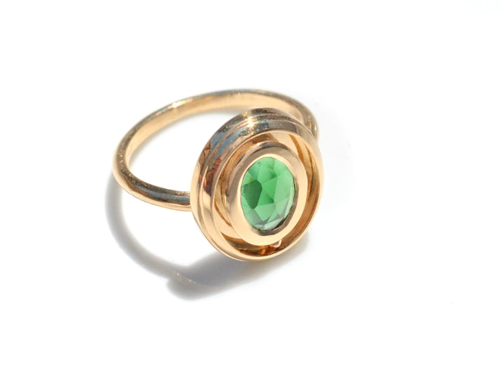 Orbit Ring in Green Tourmaline