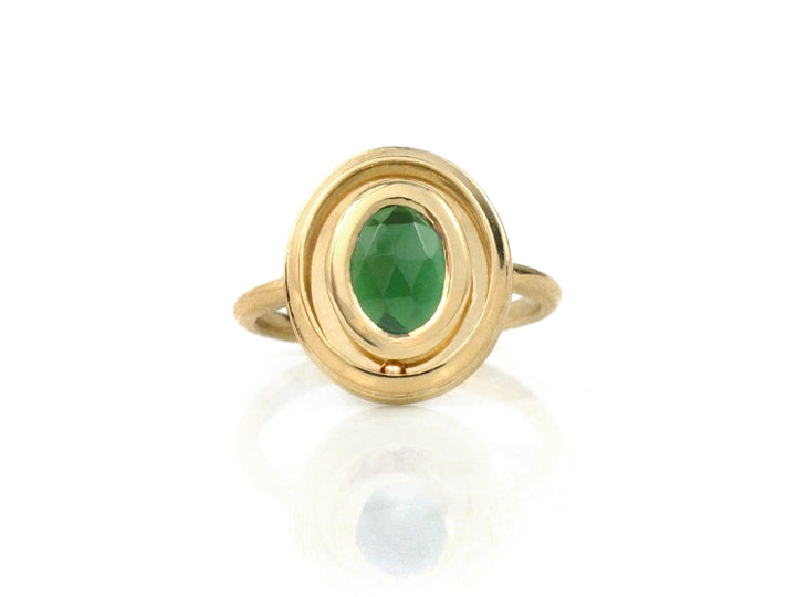 Orbit Ring in Green Tourmaline