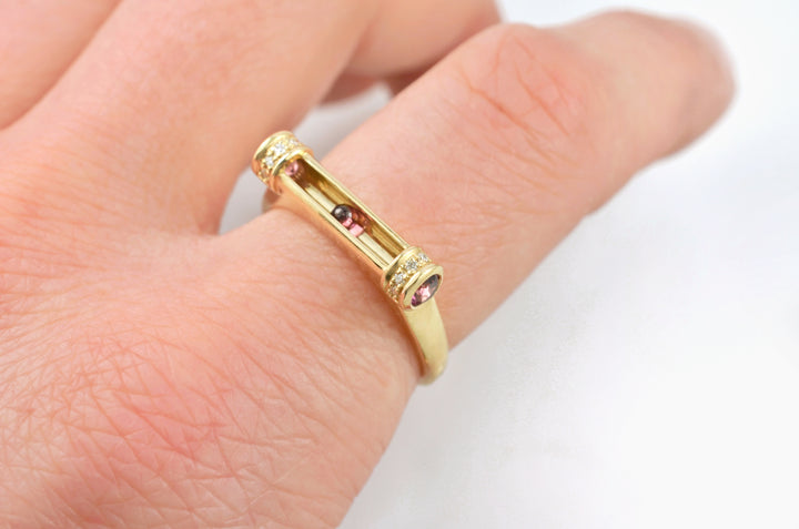 Pipeline Ring in Rhodolite Garnet