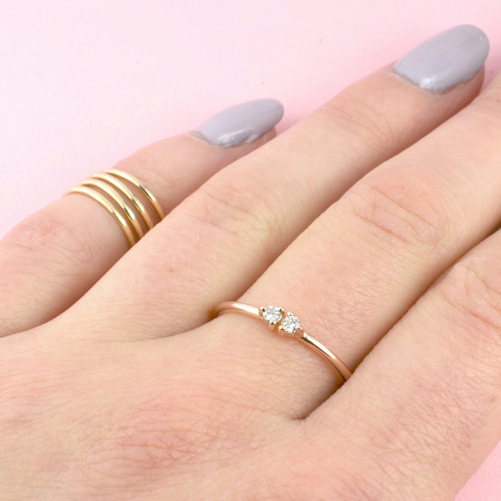 Toi et Moi Diamond Stacking Ring