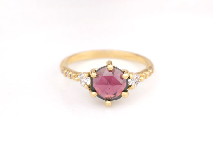 Rhodolite Garnet Trio Ring
