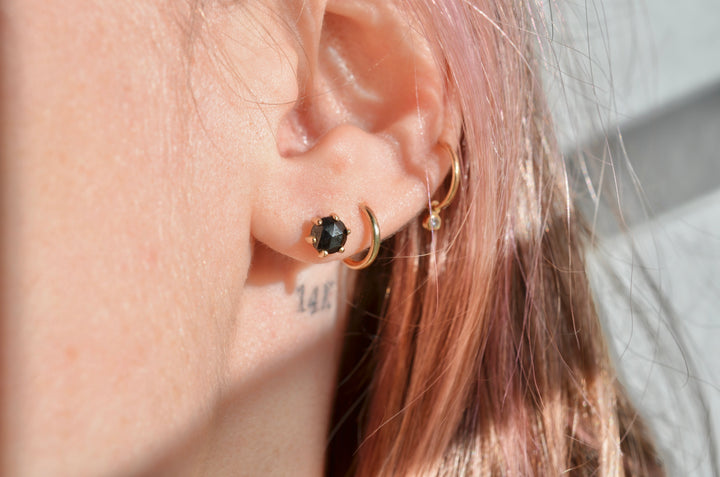 Rose Cut Black Diamond Studs