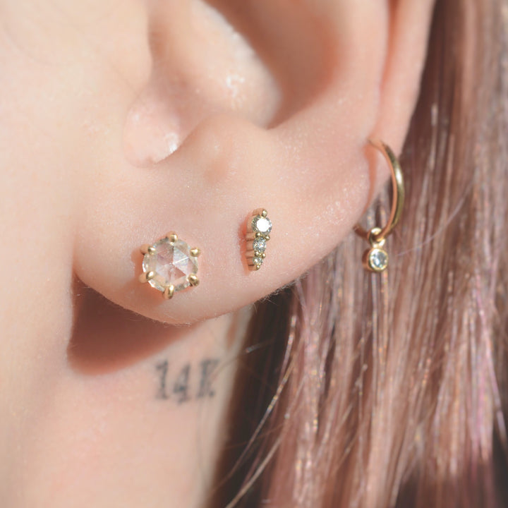 Rose Cut Moissanite Studs