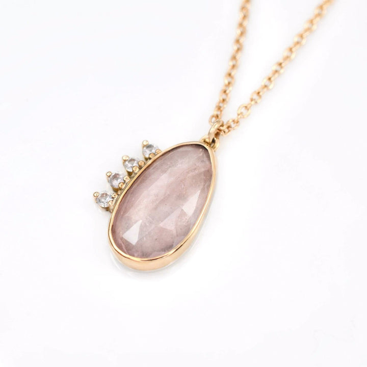Morganite Halo Necklace