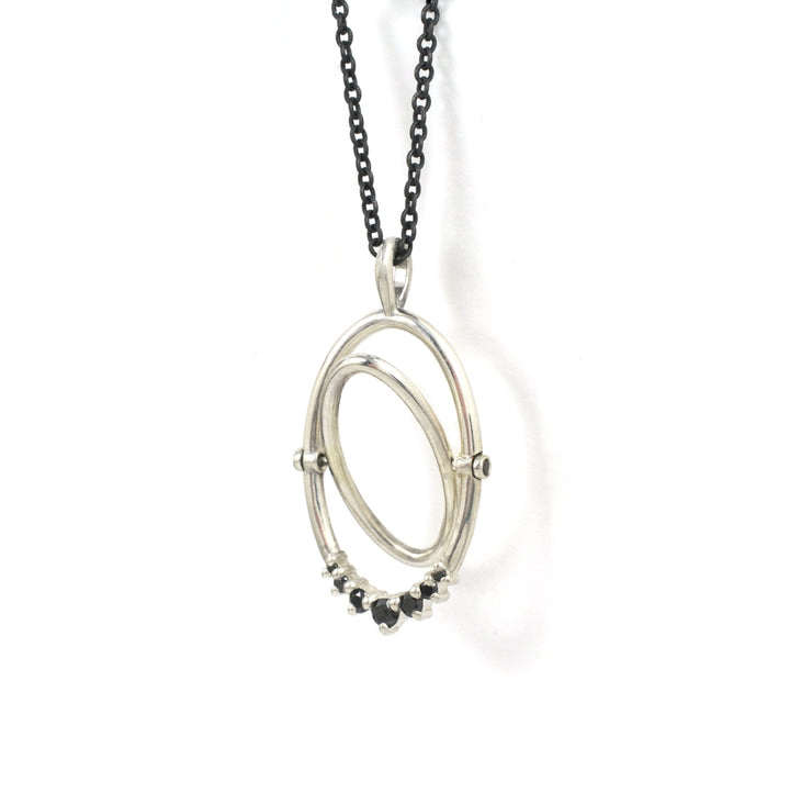 Oval Spinner Necklace - Silver