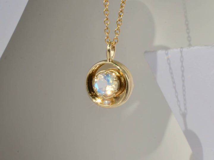 The Orbit Pendant in Moonstone