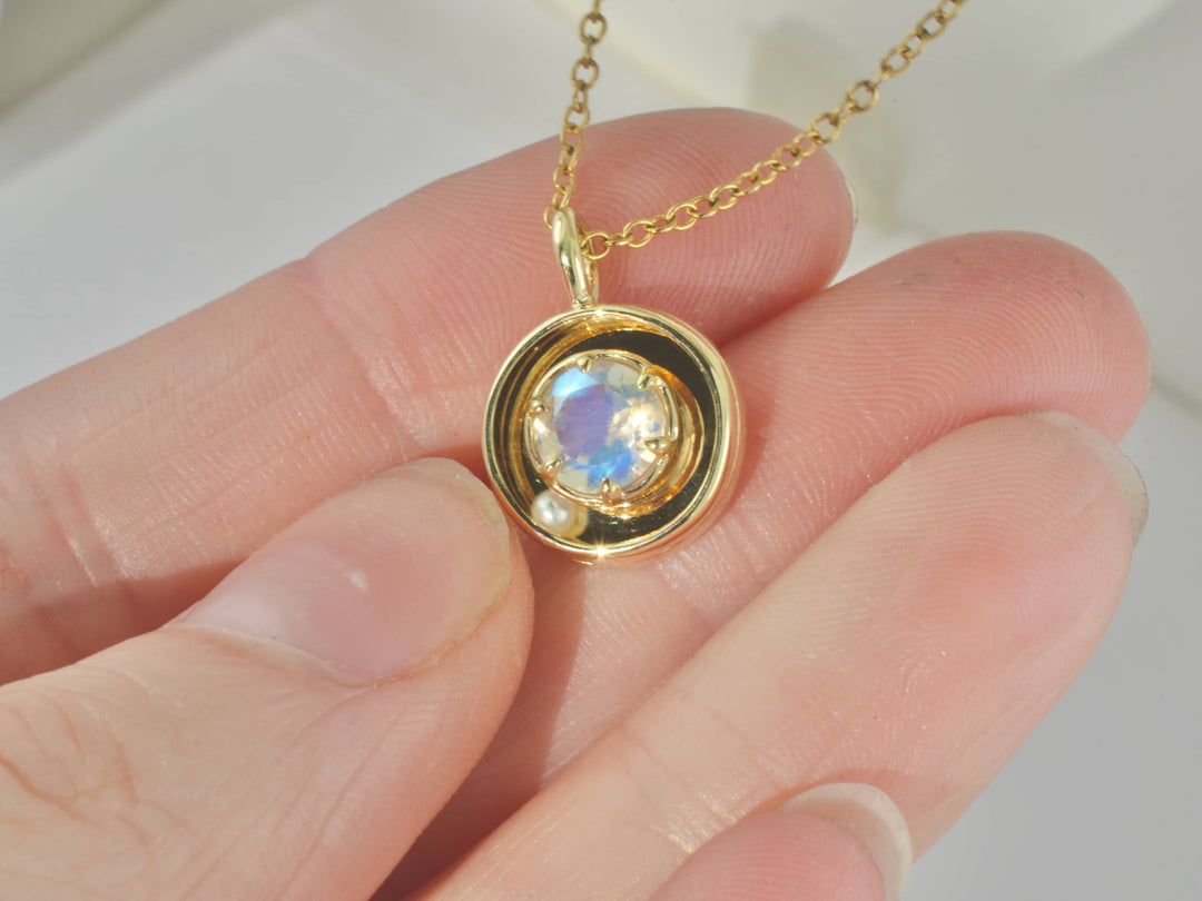 The Orbit Pendant in Moonstone