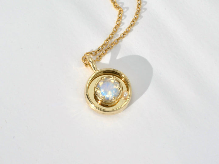 The Orbit Pendant in Moonstone