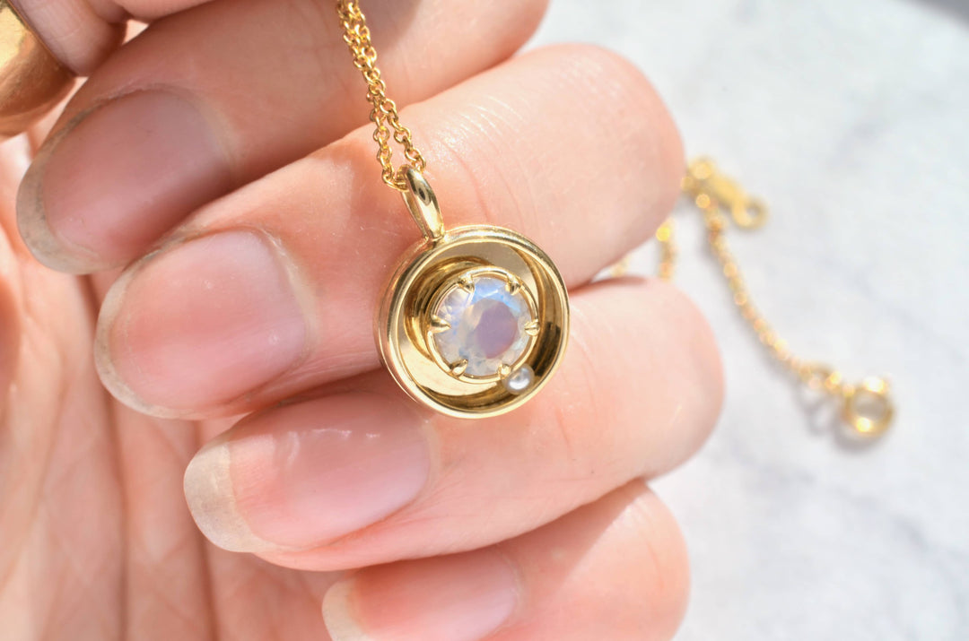 The Orbit Pendant in Moonstone