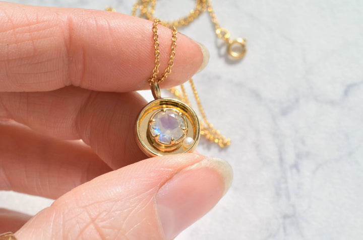 The Orbit Pendant in Moonstone