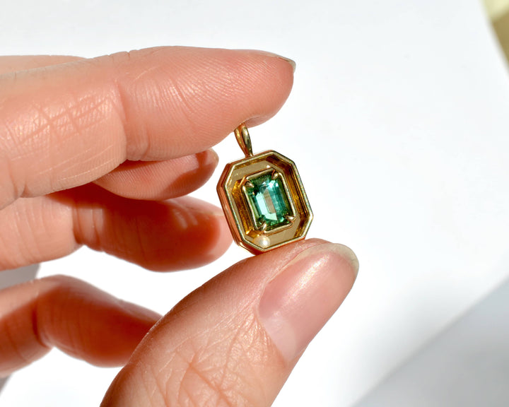 Teal Tourmaline Orbit Charm 02