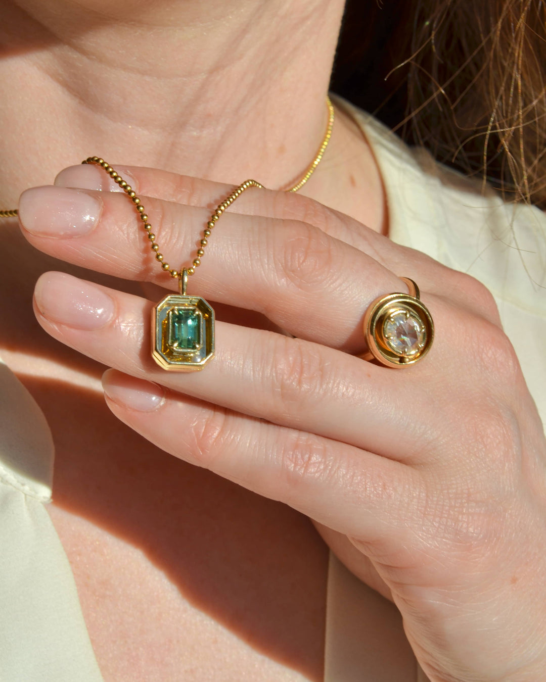 Teal Tourmaline Orbit Charm 02