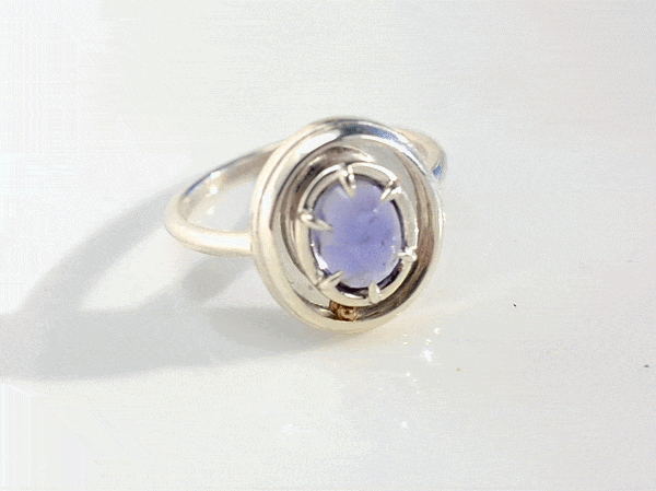 The Orbit Solitaire in Iolite, Silver