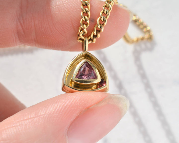 Rhodolite Garnet Trillion Orbit Charm 03