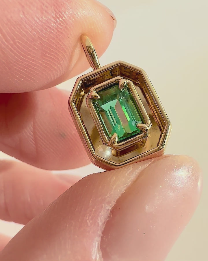 Teal Tourmaline Orbit Charm 02