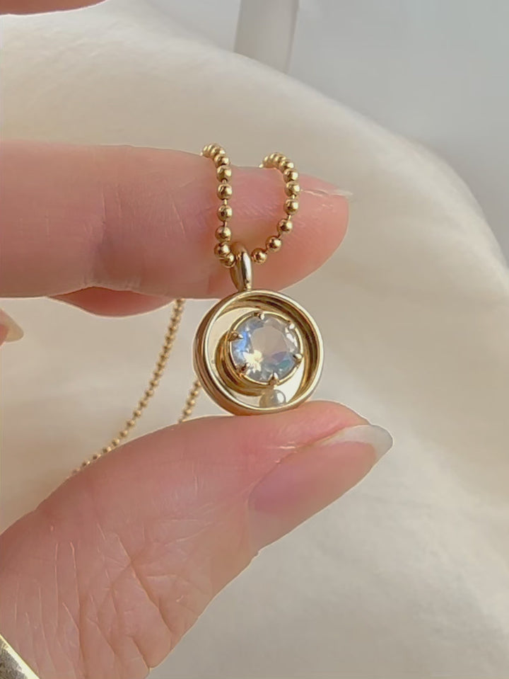 The Orbit Pendant in Moonstone