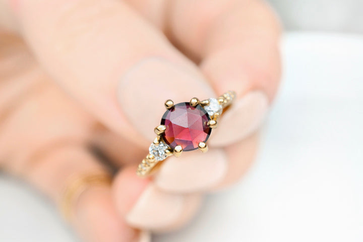 Rhodolite Garnet Trio Ring