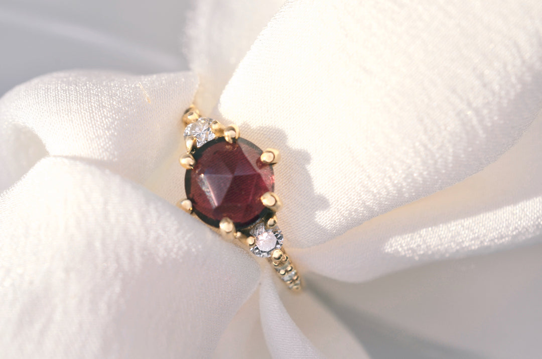 Rhodolite Garnet Trio Ring