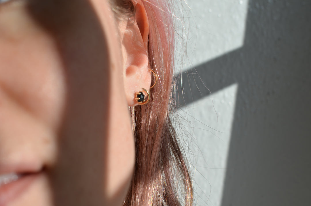 Rose Cut Black Diamond Studs
