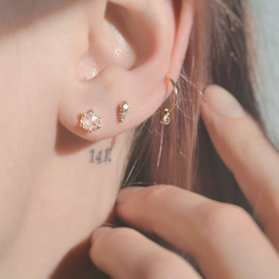 Rose Cut Moissanite Studs