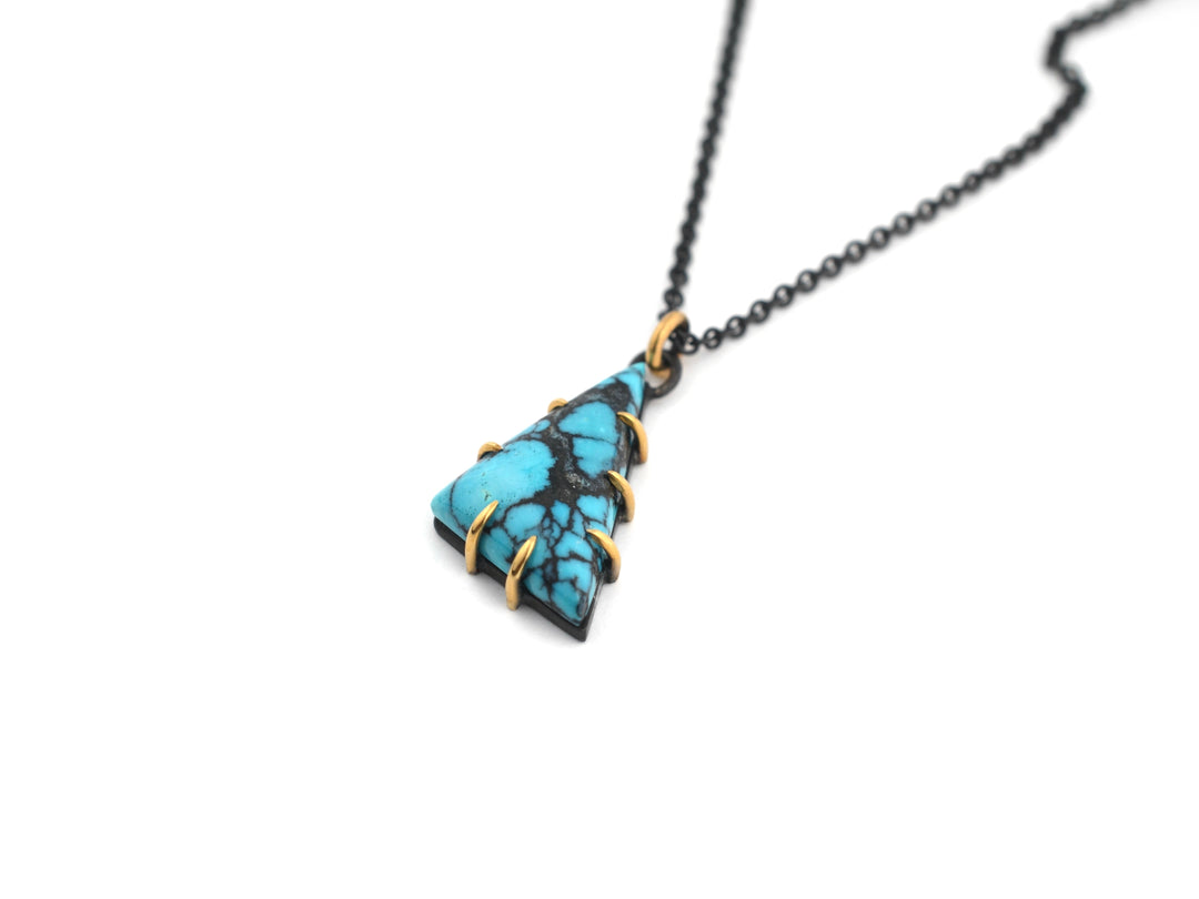 Black and Gold Turquoise Claw Pendant