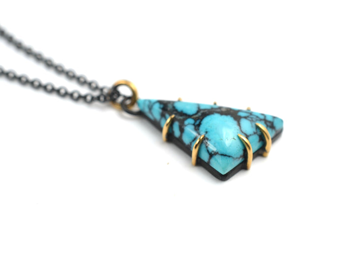 Black and Gold Turquoise Claw Pendant