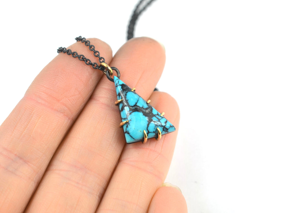 Black and Gold Turquoise Claw Pendant