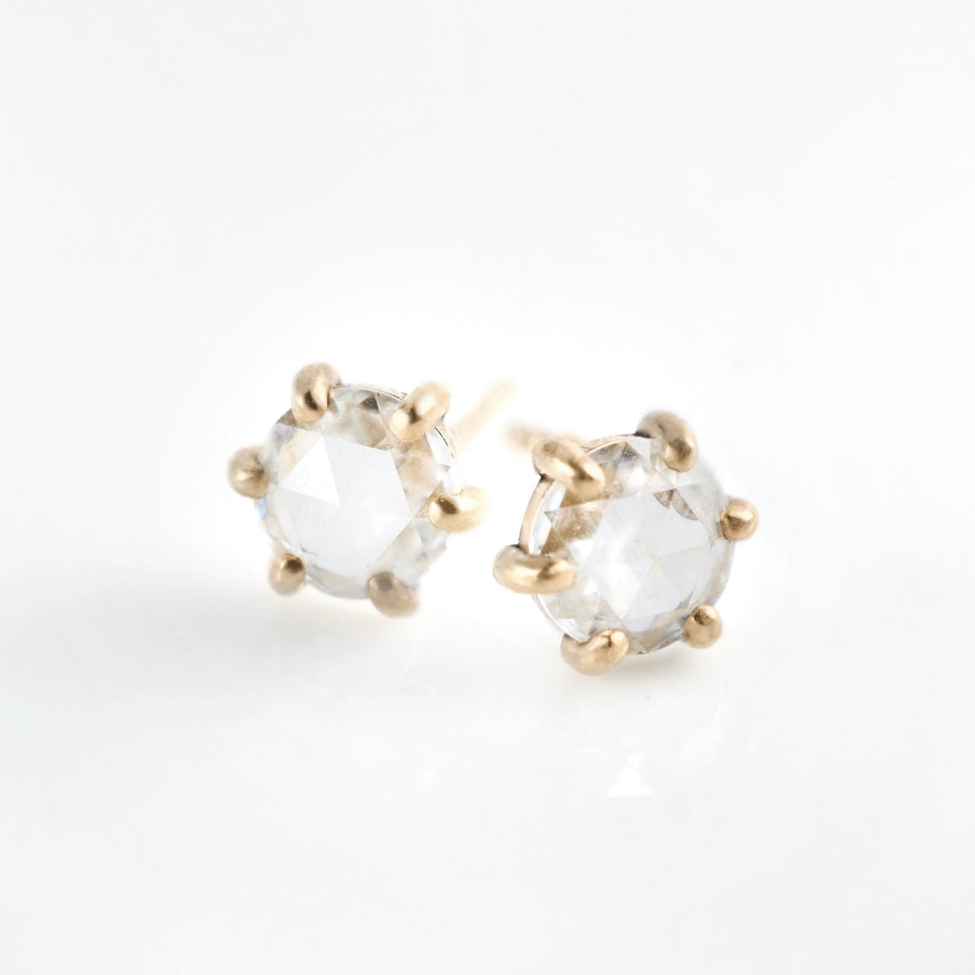 Rose Cut Moissanite Studs