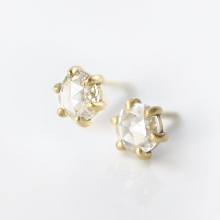 Rose Cut Moissanite Studs