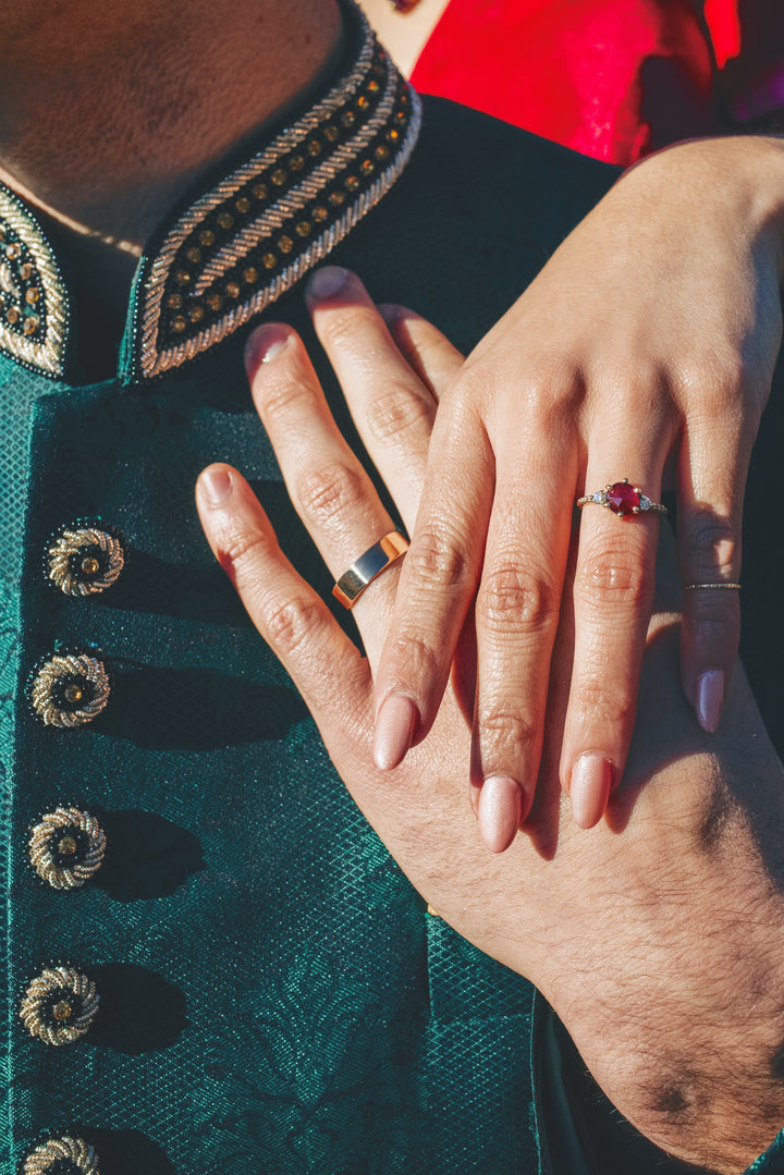 Rhodolite Garnet Trio Ring