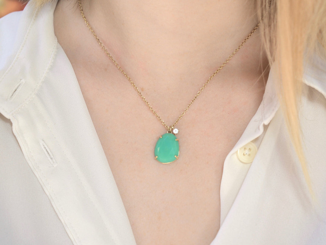 SALE Green Chrysoprase Necklace